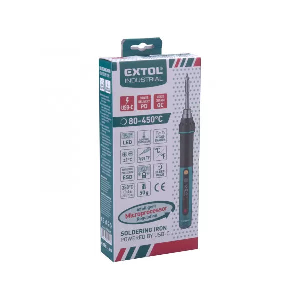 Pájka hrotová s digitální regulací USB-C Extol Industrial 8794511