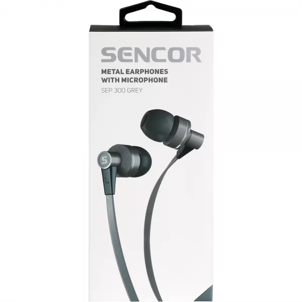 Sluchátka do uší s mikrofonem SENCOR SEP 300 MIC GREY MET