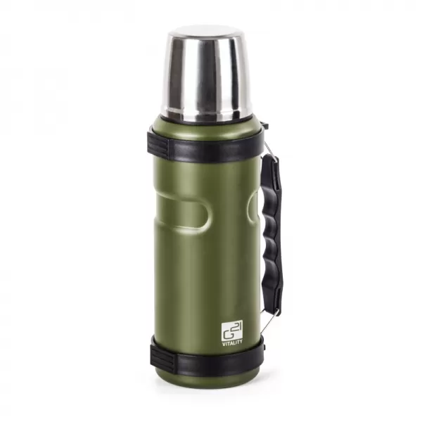 Termoláhev G21 na pití, 1000 ml, ocelově khaki zelená s rukojetí