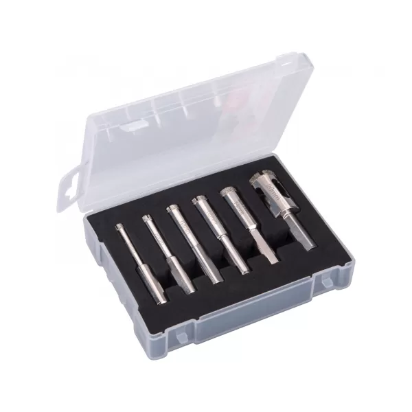 Korunky vykružovací diamantové na sklo a keramiku sada 6ks EXTOL PREMIUM 8801975