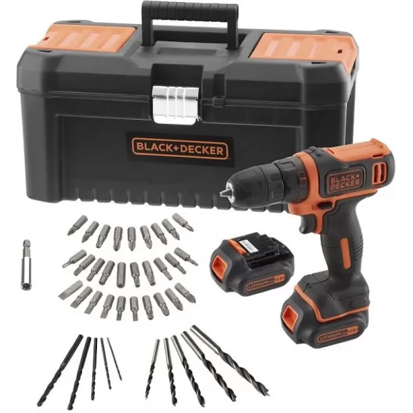 Aku vrtačka 10,8V 2x1,5Ah + 40ks příslušenství Black&Decker BDCDD121BKA