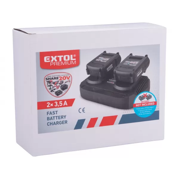 Nabíječka SHARE20, 2x3,5A EXTOL PREMIUM 8891894