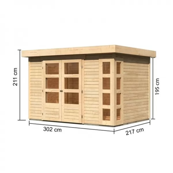 Dřevěný domek KARIBU KERKO 4 (82928) natur LG2964