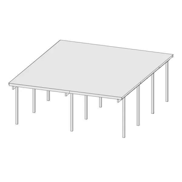 Dvojitý carport KARIBU ECO 2A 62041 LG1880