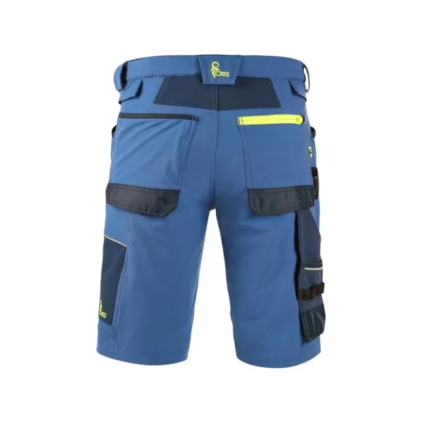 Kraťasy Canis CXS NAOS pánské, modro-modré, HV žluté doplňky
