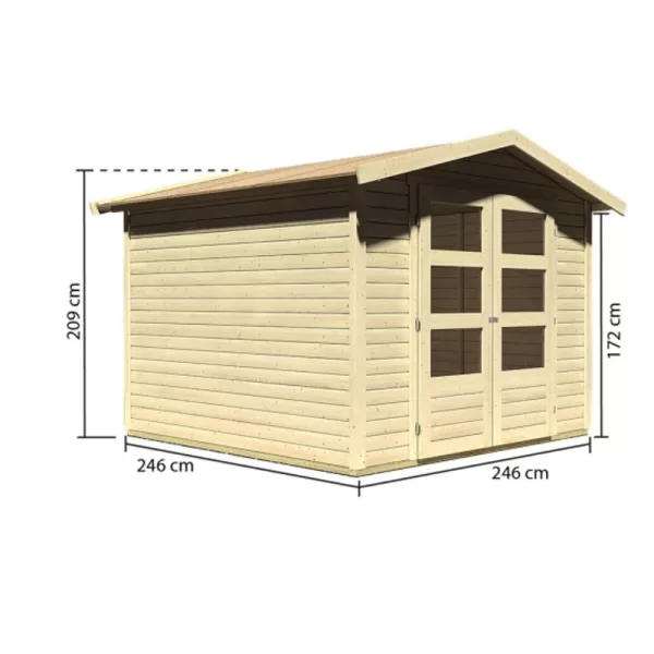 Dřevěný domek KARIBU AMBERG 4 (82973) natur LG1705