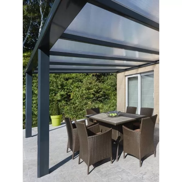 Hliníková pergola SKYLUX CLIMALUX 4,0 x 3,0 m antracit + čirý PC LG2218