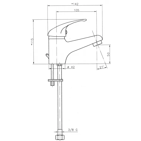 Umyvadlová baterie bez výpusti Titania Iris chrom Novaservis 92001/1,0