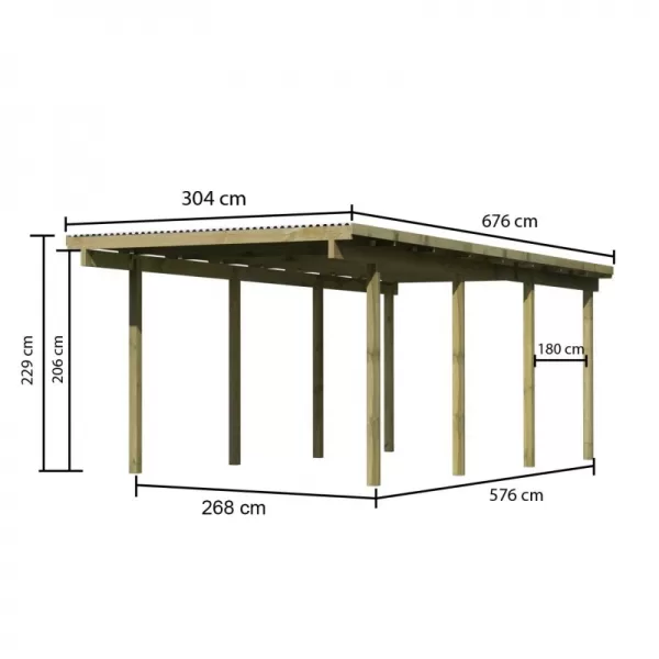 Carport KARIBU ECO 2A 62029 LG1878