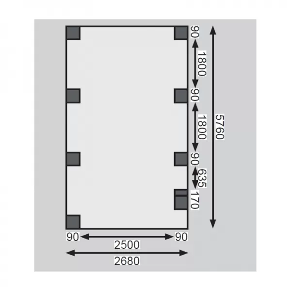 Carport KARIBU ECO 2B 62031 LG1900