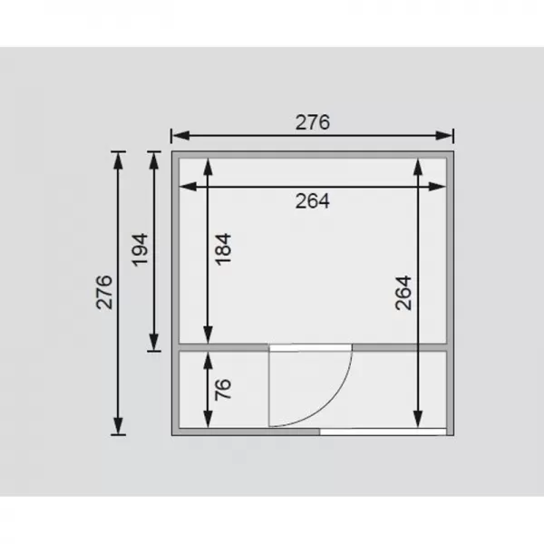 Finská sauna KARIBU CUBEN (81132) terragrau s předsíní LG1933