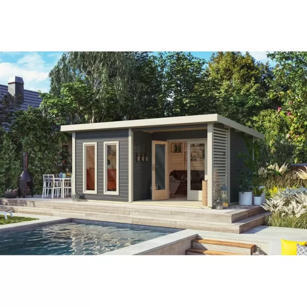 Dřevěný domek KARIBU RADEBURG 5 (33126) terragrau LG3952