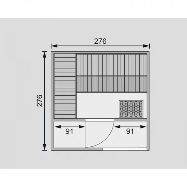 Finská sauna KARIBU CUBEN (81132) terragrau s předsíní LG1933