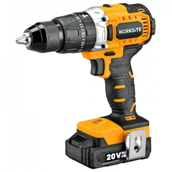 Aku příklepová vrtačka Brushless 20V 1x2,0Ah WORKSITE CD320H