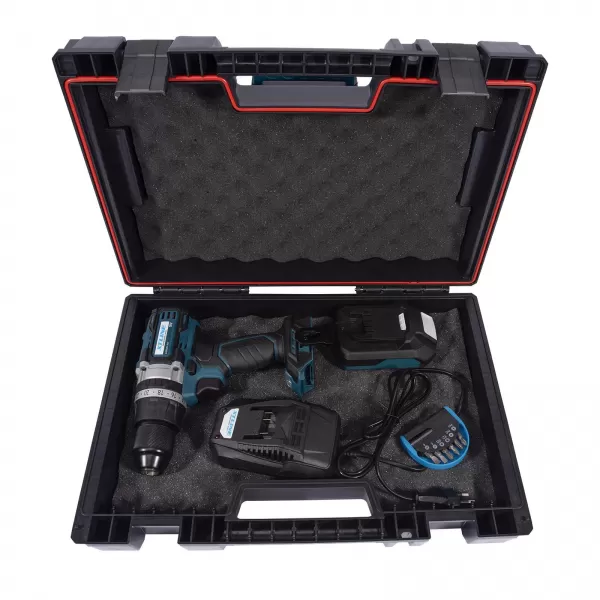 Aku vrtačka s příklepem bezuhlíková 70 Nm 18V 1x2,0Ah + nabíječka + box XTLINE XT102805-1B2B