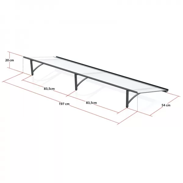 Stříška nad dveře LANITPLAST SAMBA XL 197/54 antracit LG2763