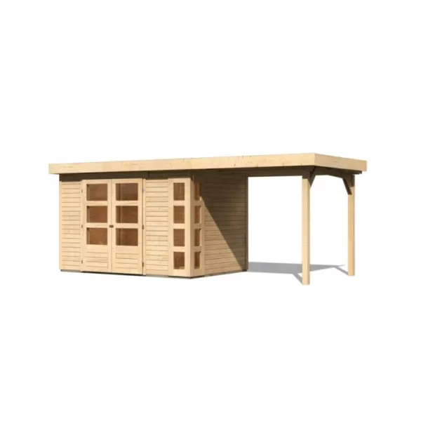Dřevěný domek KARIBU KERKO 4 + přístavek 240 cm (82940) natur LG2968