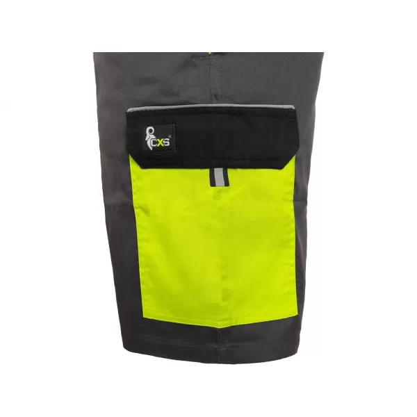 Kraťasy Canis CXS PHOENIX ZEFYROS, pánské, šedo-žluté