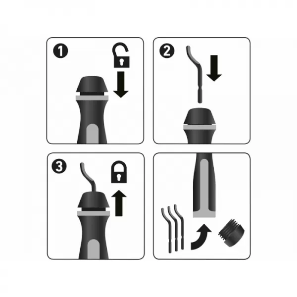 Odhrotovač univerzální, dřík 3,2mm +10ks náhradních čepelí, HSS M35 (5% Co) Extol 8803680