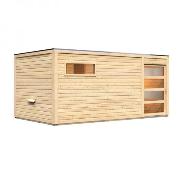 Finská sauna KARIBU HYGGE (86314) s předsíní LG1977