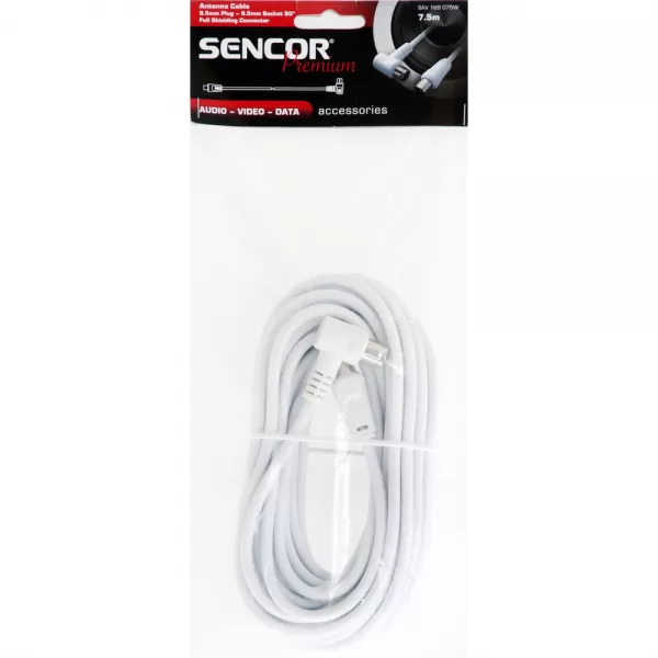 Anténní koaxiální kabel M-F 90° SENCOR SAV 169-075W