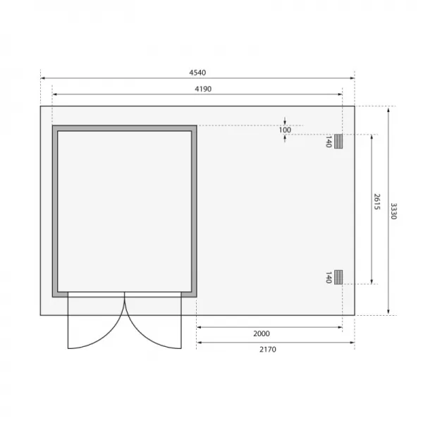 Dřevěný domek KARIBU BASTRUP 4 + přístavek 200 cm (78672) natur LG2856