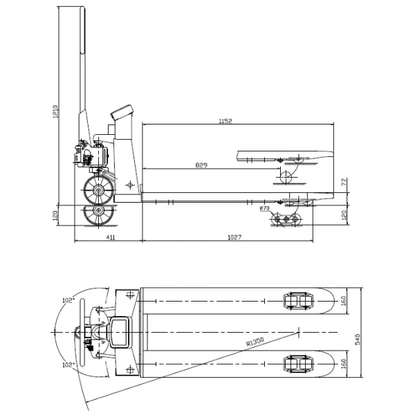 Paletový vozík Holzmann HUB 25KG