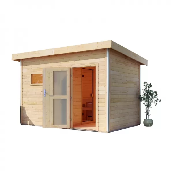 Finská sauna KARIBU SKROLLAN 3 (86308) s předsíní LG1931