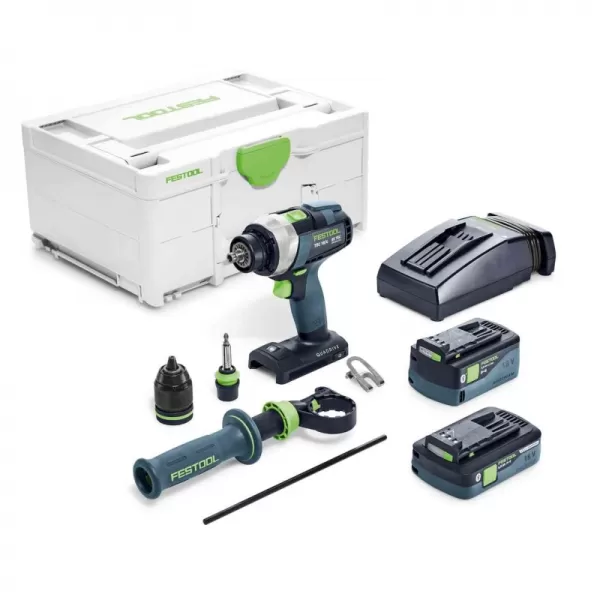 Aku vrtací šroubovák QUADRIVE TDC 18V 1x5,0 + 1x4,0Ah I-Plus Festool 577649
