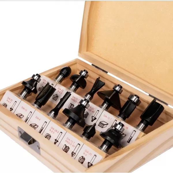 12-ti dílná sada tvarových fréz do dřeva PROMA FBR-12