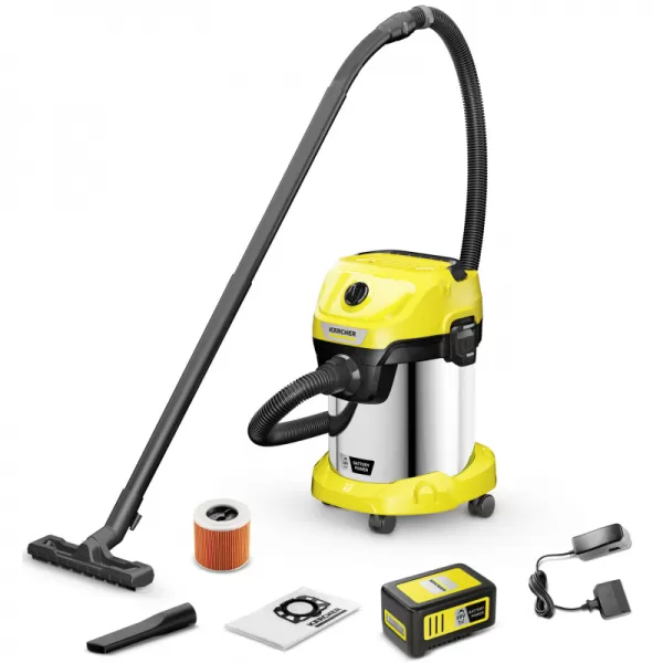 Aku vysavač na mokré a suché nečistoty 18V, 5,0Ah WD 3-18 S V-17/20 Battery Set Kärcher 1.628-576.0