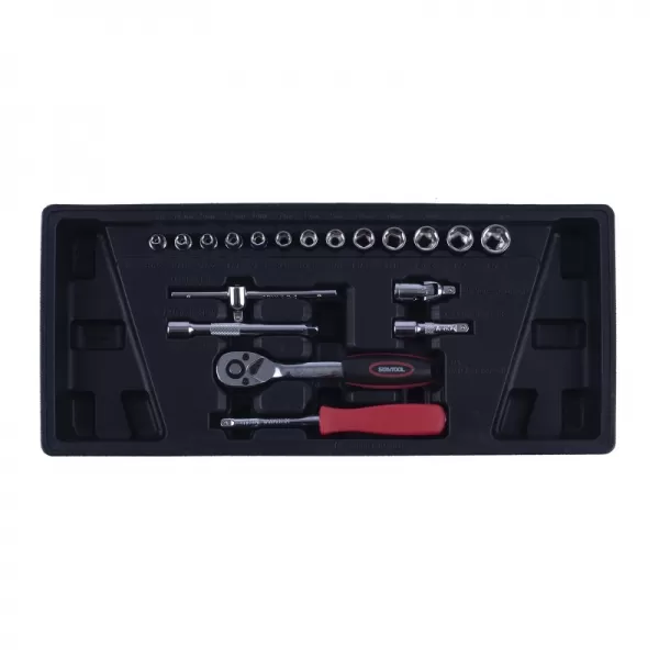 Montážní vozík na nářadí kovový vybavený 234dílů STAVTOOL PWT220B