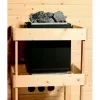 Finská sauna KARIBU SKROLLAN 2 (86292) terragrau s předsíní LG1930