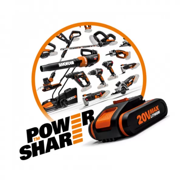 Aku strunová sekačka 30cm 20V 1x2,0Ah PowerShare WORX Garden WG163E.2