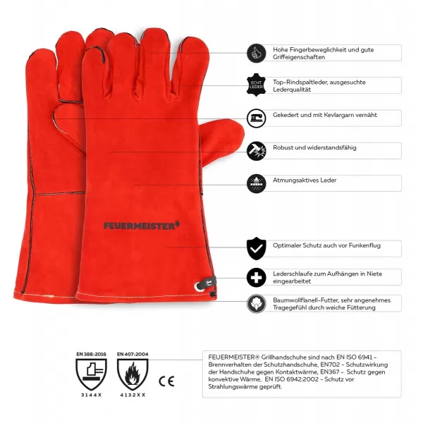 Kožené grilovací rukavice BBQ Premium (pár)