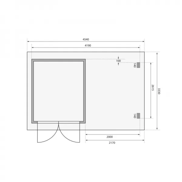 Dřevěný domek KARIBU BASTRUP 4 + přístavek 200 cm včetně zadní stěny (9304) natur LG3013