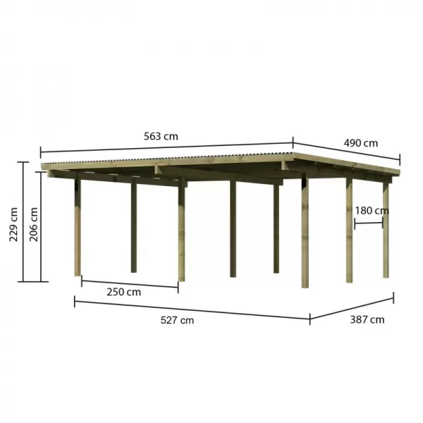 Dvojitý carport KARIBU ECO 1A 62035 LG1879