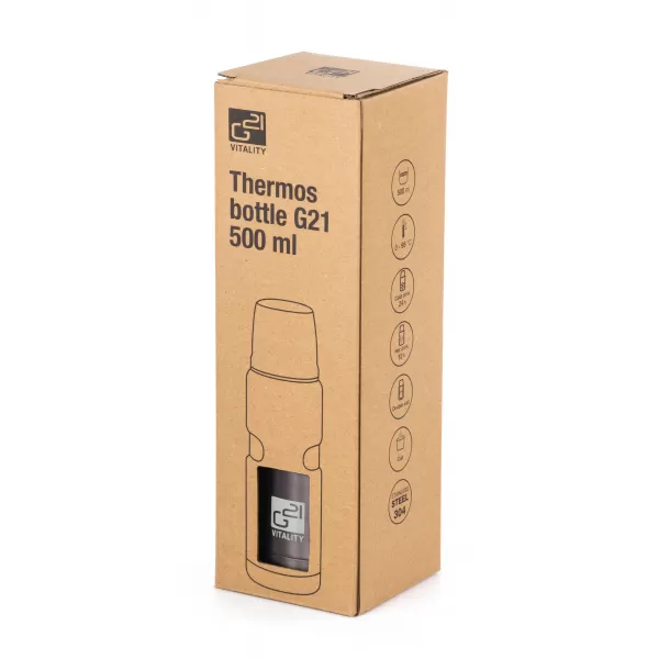 Termoláhev G21 na pití, 500 ml, khaki šedá