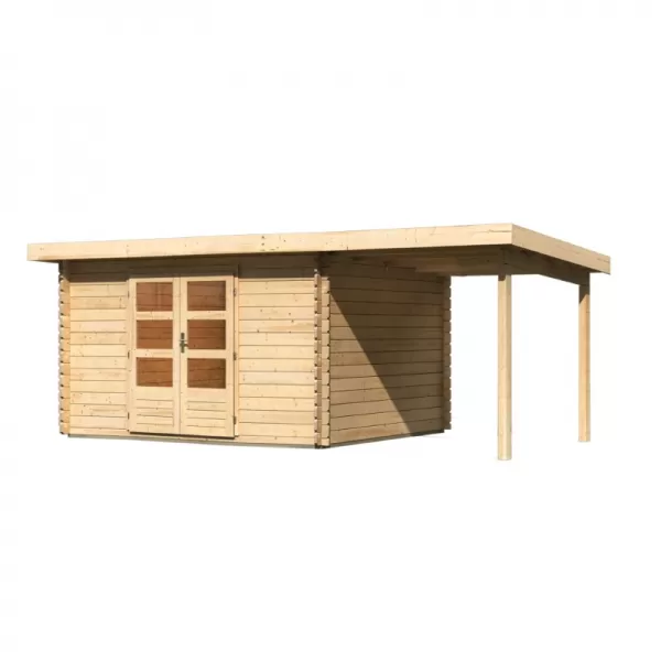 Dřevěný domek KARIBU BASTRUP 7 + přístavek 200 cm (78673) natur LG2934