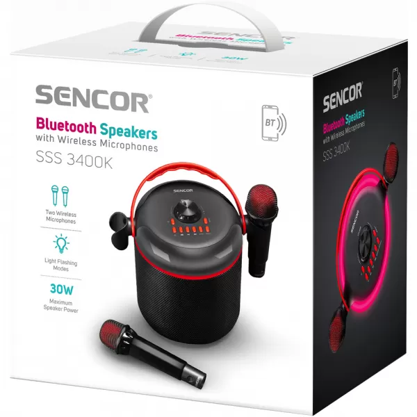 Bluetooth reproduktor s bezdrátovými mikrofony SENCOR SSS 3400K