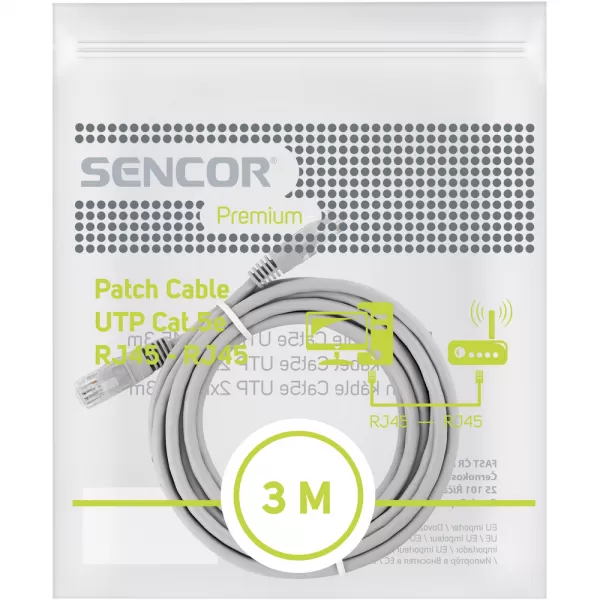 Patch kabel SCO 560-030 CAT5e UTP 2xRJ45 3m SENCOR 45010201