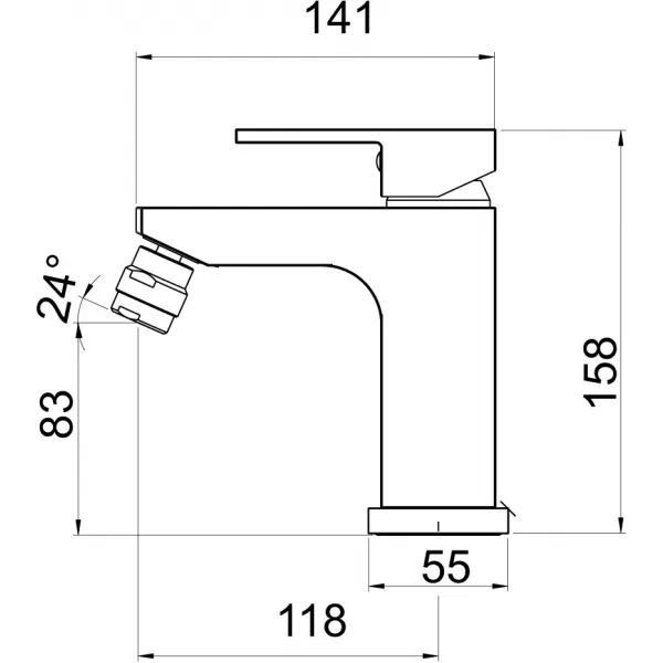 Bidetová baterie s výpustí EDGE chrom Novaservis 36011,0