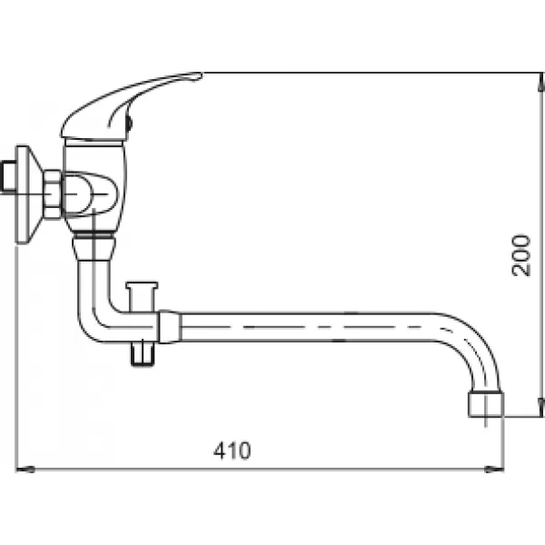 Paneláková baterie 150 mm lékařská páka Metalia 55 chrom Novaservis 55036L,0