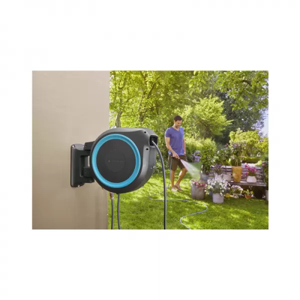 Nástěnný box na hadici Gardena RollUp M/L tyrkysový 18620-20