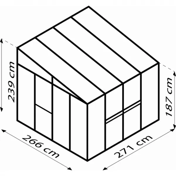 Skleník VITAVIA ATHENA 7000 sklo 3 mm + PC 10 mm bílý LG3832