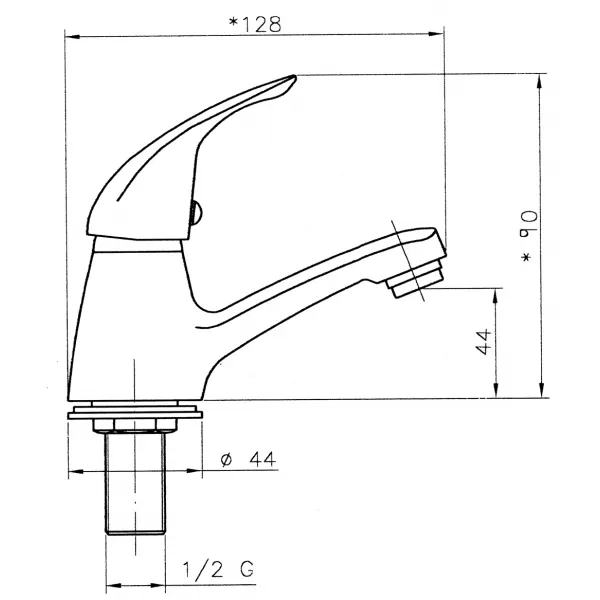 Umyvadlová baterie na studenou vodu Titania Iris chrom Novaservis 92005,0