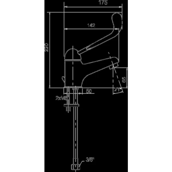Umyvadlová baterie bez výpusti lékařská Metalia 55 chrom Novaservis 55001/1L,0