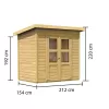 Dřevěný domek KARIBU MERSEBURG 3 (68152) natur LG1729