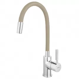 Dřezová stojánková baterie s elastickým ramenem, béžová-chrom Novaservis 70710,0BE