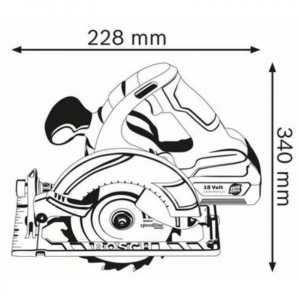 Aku okružní pila 18V bez aku Bosch GKS18 V-LI 0.601.66H.006